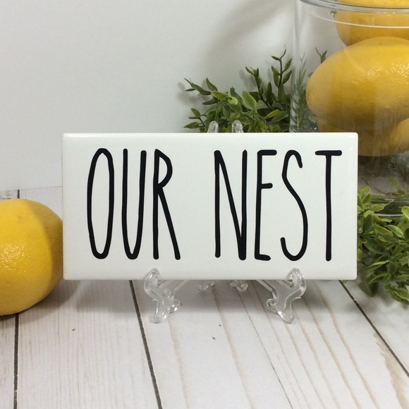 Our Nest Sign Decorative Tile Farmhouse Sign - Picture 2 of 4